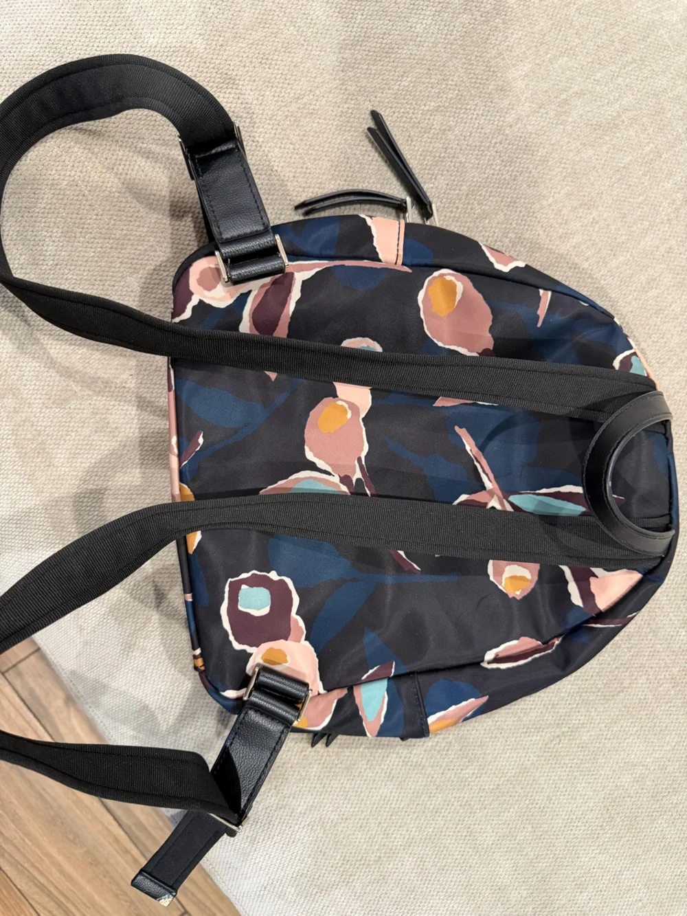 kate spade Black Multi Floral Nylon Backpack